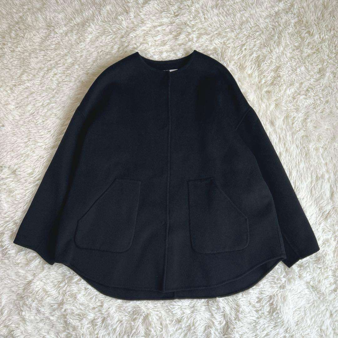 ✨美品✨フレームワーク ハミルトンリバークルーネックコート ブラック 38