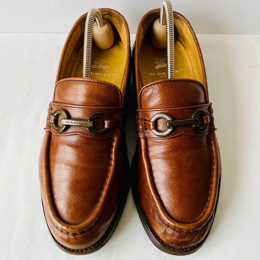 BURBERRY バーバリー 茶色 ビットローファー 24.5cm 除菌・消臭済