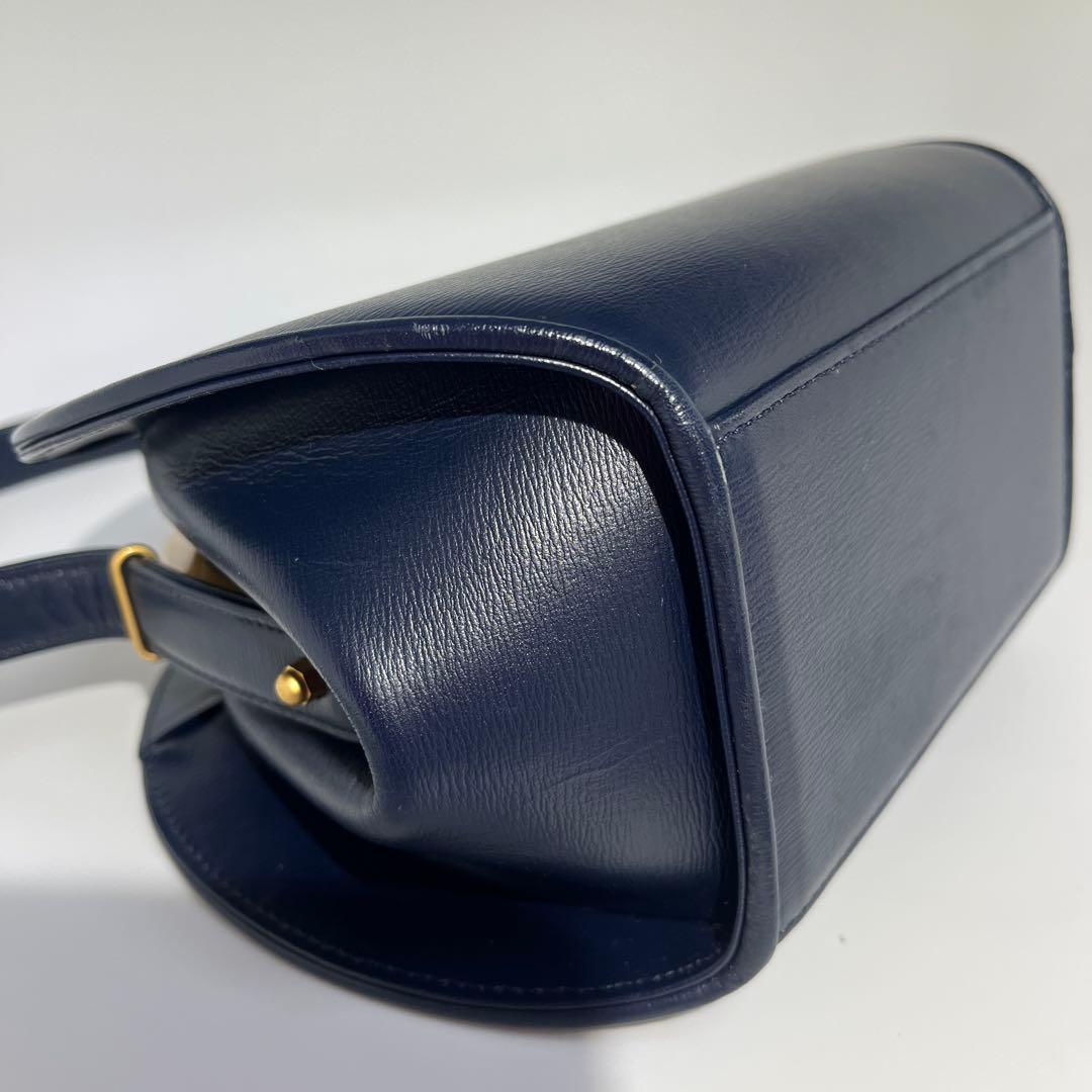 Mila schon ミラショーン 丸型 パーティーバッグ レザー 巾着