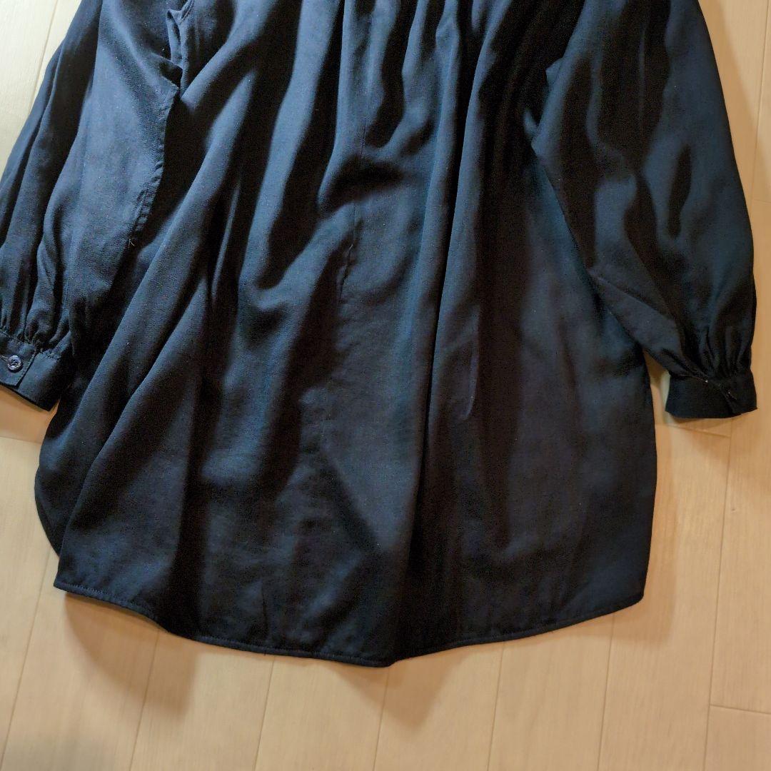 MORABITO　ネイビー　上品　ブラウス体型カバー◎　スカーフにも　27日まで