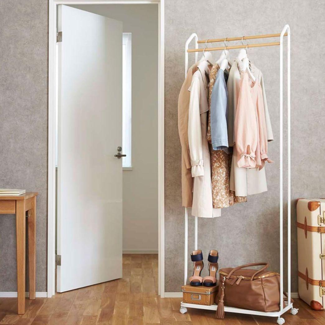 山崎実業(Yamazaki)　ハンガーラック タワー キャスター付き