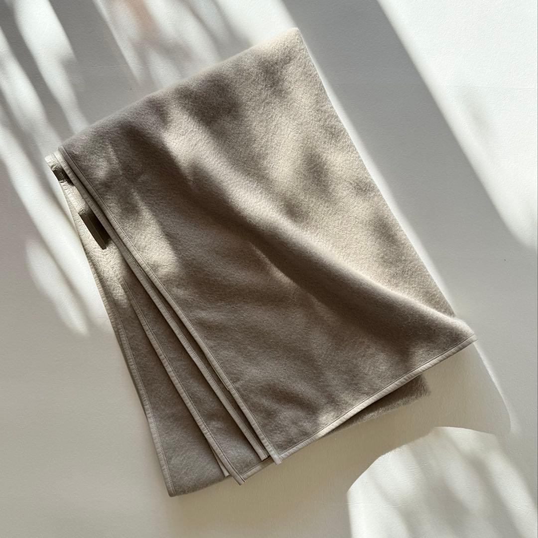 ASAUCE MELER レザートリミング カシミヤ ストール