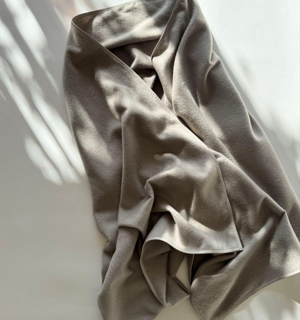 ASAUCE MELER レザートリミング カシミヤ ストール