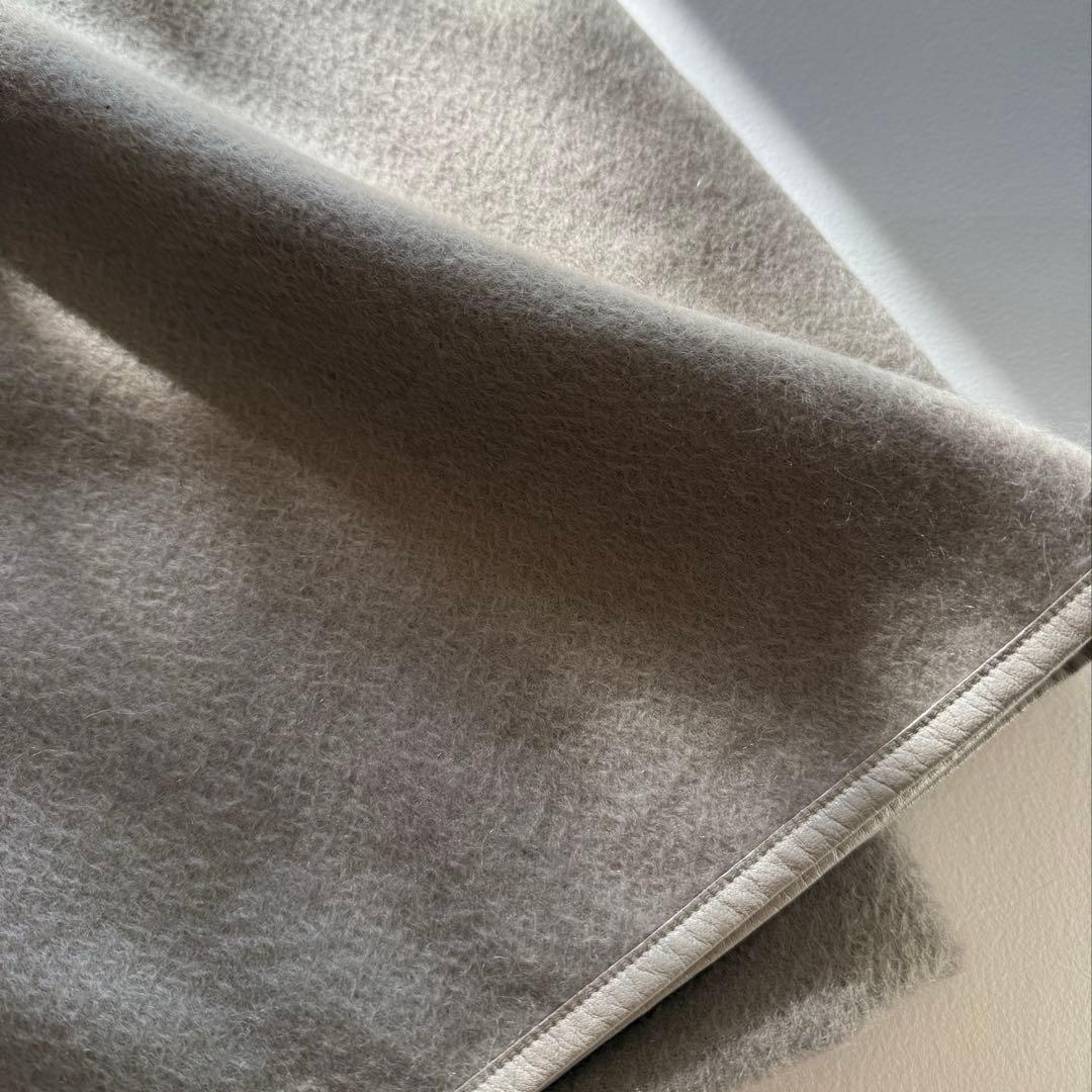 ASAUCE MELER レザートリミング カシミヤ ストール