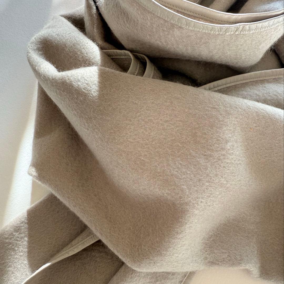 ASAUCE MELER レザートリミング カシミヤ ストール