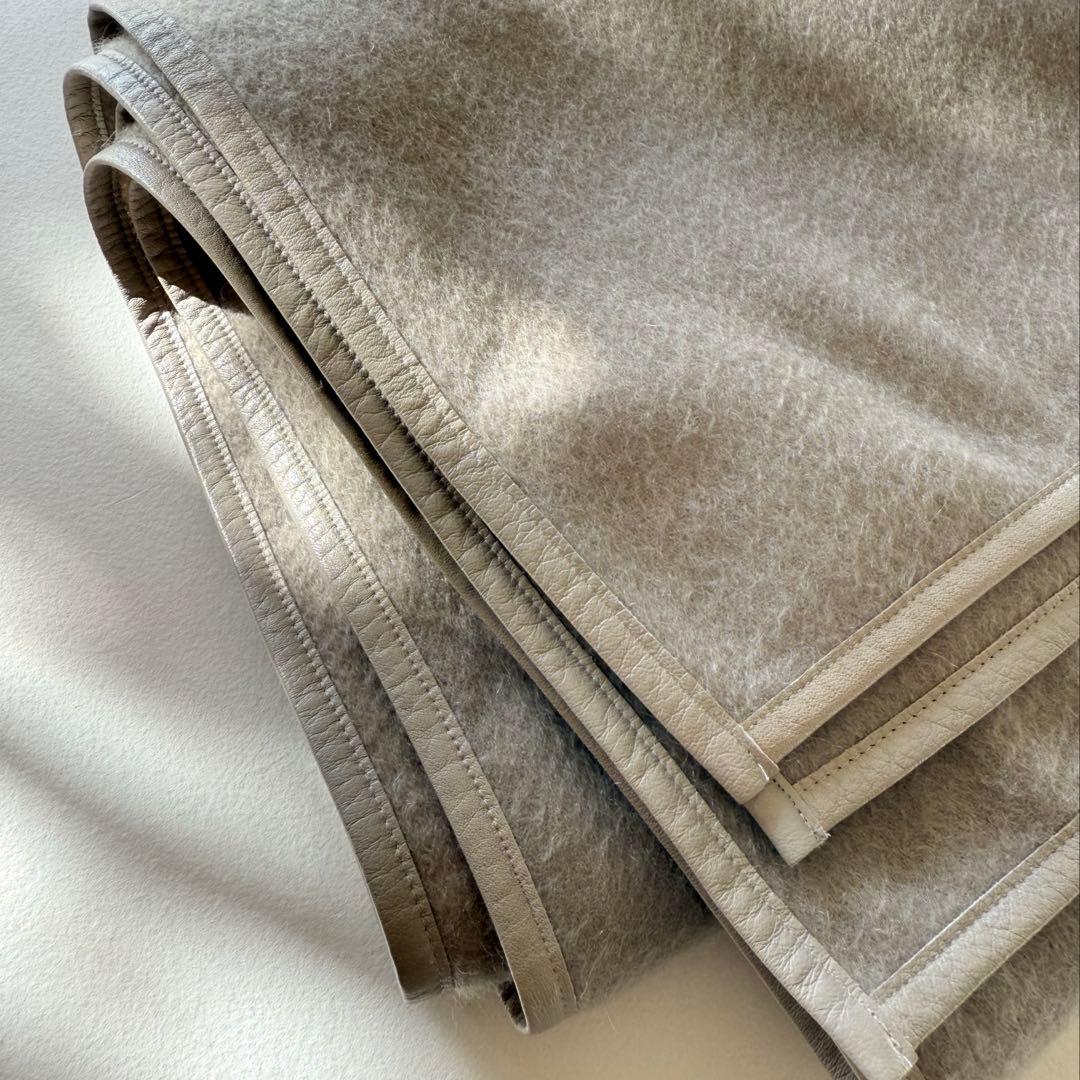 ASAUCE MELER レザートリミング カシミヤ ストール