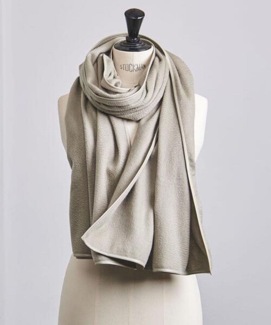 ASAUCE MELER レザートリミング カシミヤ ストール