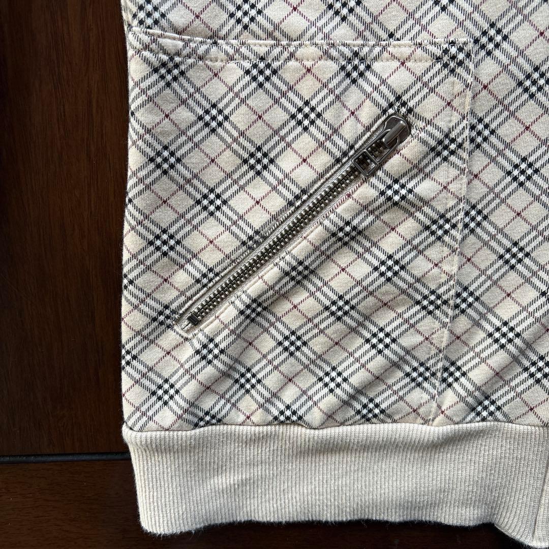 希少 バーバリーブルーレーベル　ノバチェック　ジップアップ　パーカー