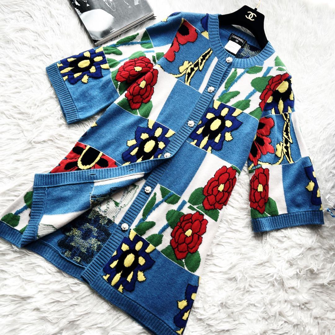 極美品　CHANEL シャネル　ドバイ　コレクション　カーディガン　コート　花
