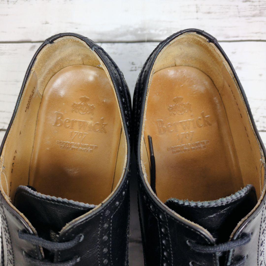 【Berwick1707】美品♪バーウィック ストレートチップ ブラック26cm