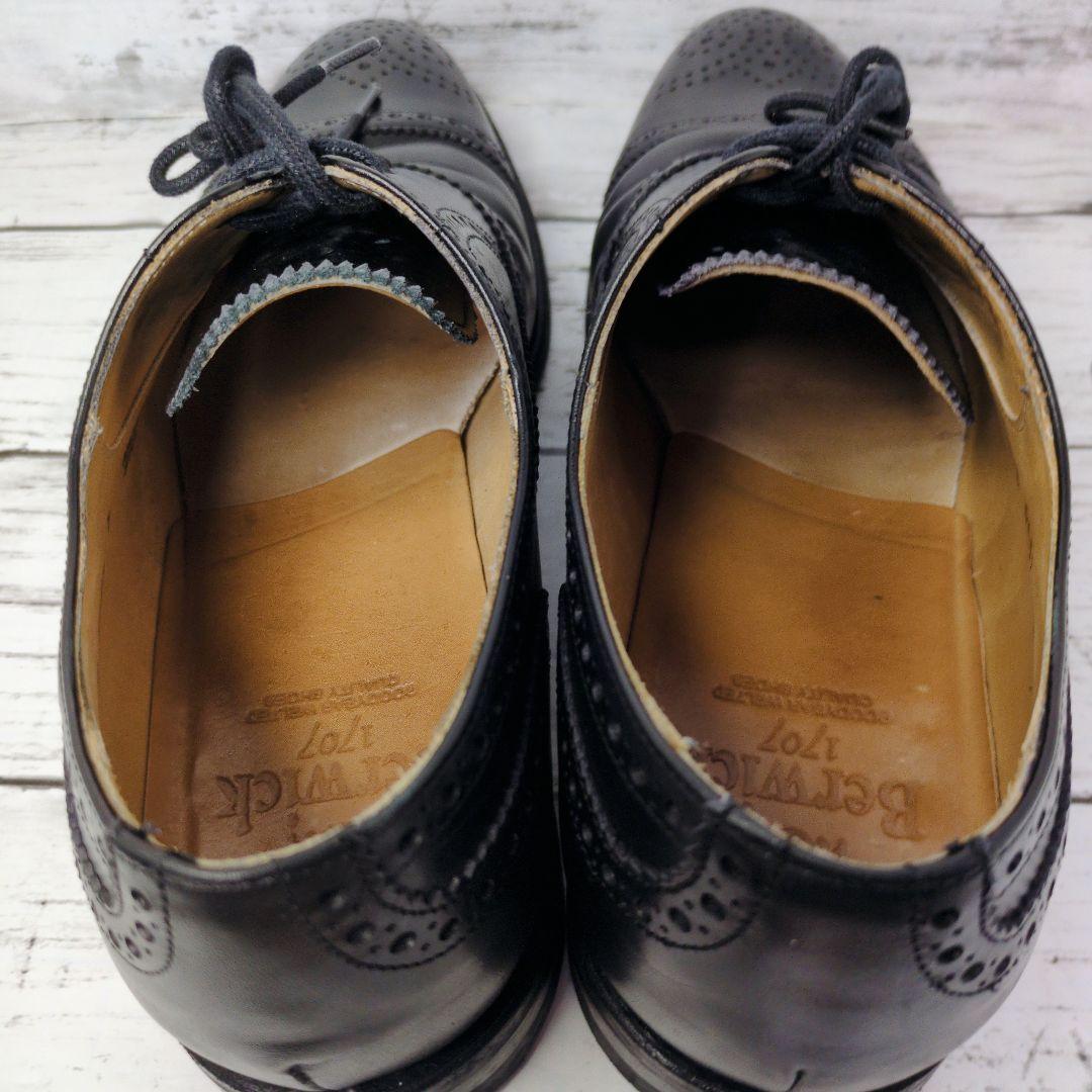 【Berwick1707】美品♪バーウィック ストレートチップ ブラック26cm