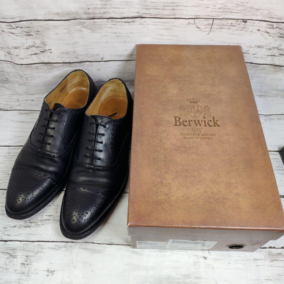 【Berwick1707】美品♪バーウィック ストレートチップ ブラック26cm