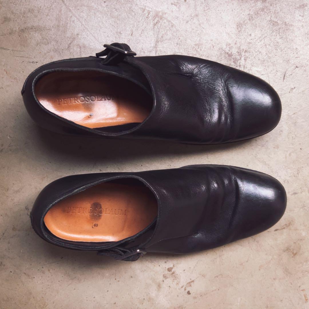 PETROSOLAUM ブラックドレスシューズ 40
