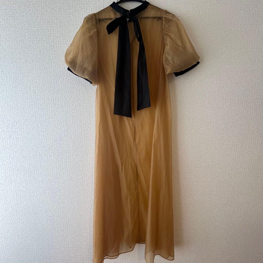 シースルードレス Aラインドレス 結婚式ドレス お呼ばれ シアードレス