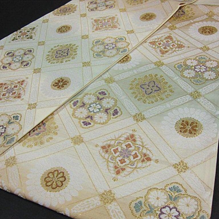 期間限定大幅値下げ！西陣織唐織六通柄袋帯　つづれ唐織【綿芯仕立付】丸勇謹製　②