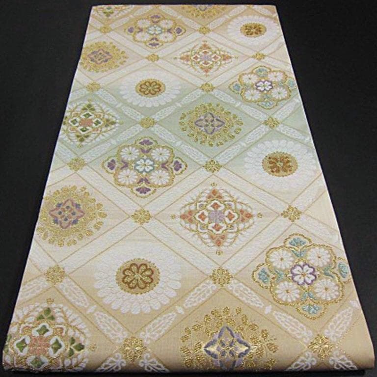 期間限定大幅値下げ！西陣織唐織六通柄袋帯　つづれ唐織【綿芯仕立付】丸勇謹製　②