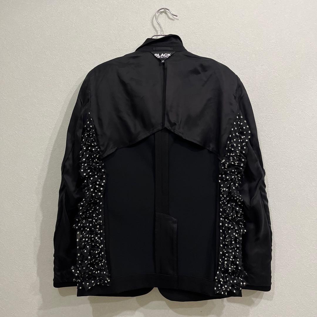 BLACK コムデギャルソン リバーシブル　ドット柄フリルテーラードジャケット