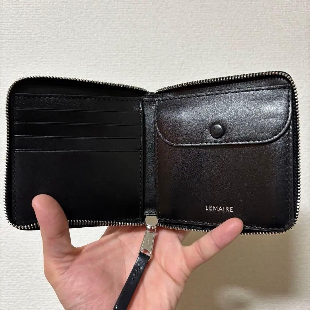 【新品・未使用】Lemaire ウォレット 財布 ブラック レザー