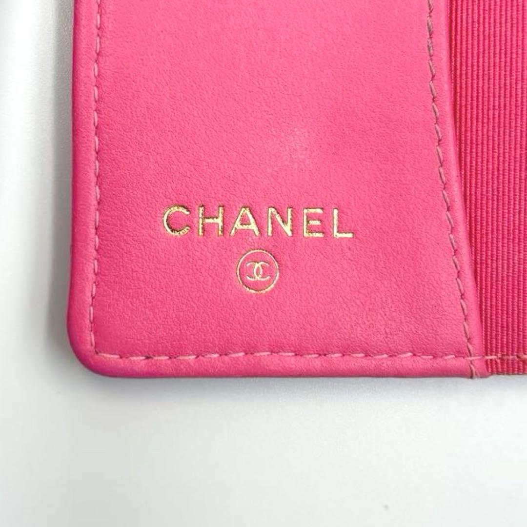 【良品】シャネル キーケース マトラッセ キャビアスキン ピンク CHANEL