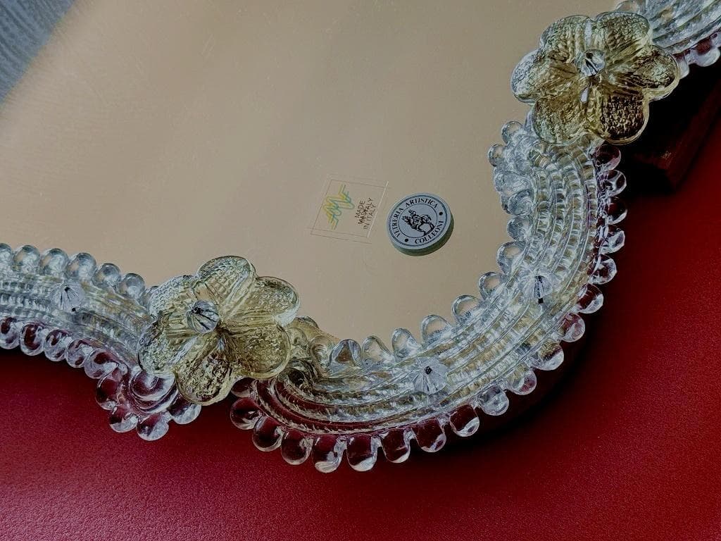 売約　ムラーノガラス　＜Ａ＞　壁掛け・スタンドミラー　ベネチアンガラス　イタリア