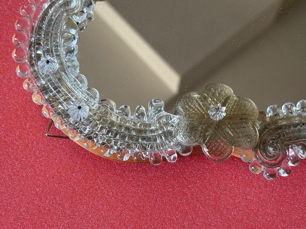 売約　ムラーノガラス　＜Ａ＞　壁掛け・スタンドミラー　ベネチアンガラス　イタリア