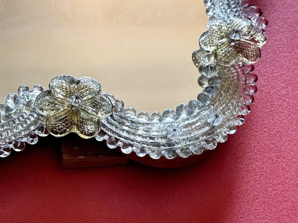 売約　ムラーノガラス　＜Ａ＞　壁掛け・スタンドミラー　ベネチアンガラス　イタリア