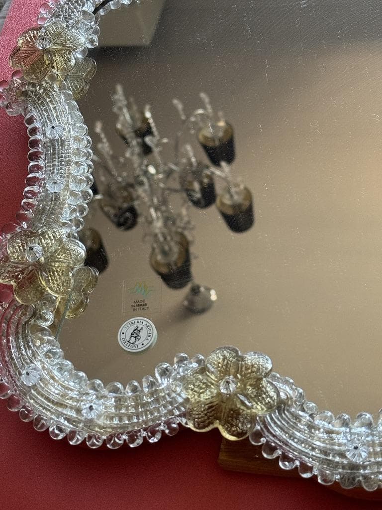 売約　ムラーノガラス　＜Ａ＞　壁掛け・スタンドミラー　ベネチアンガラス　イタリア