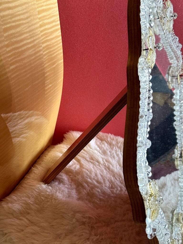 売約　ムラーノガラス　＜Ａ＞　壁掛け・スタンドミラー　ベネチアンガラス　イタリア