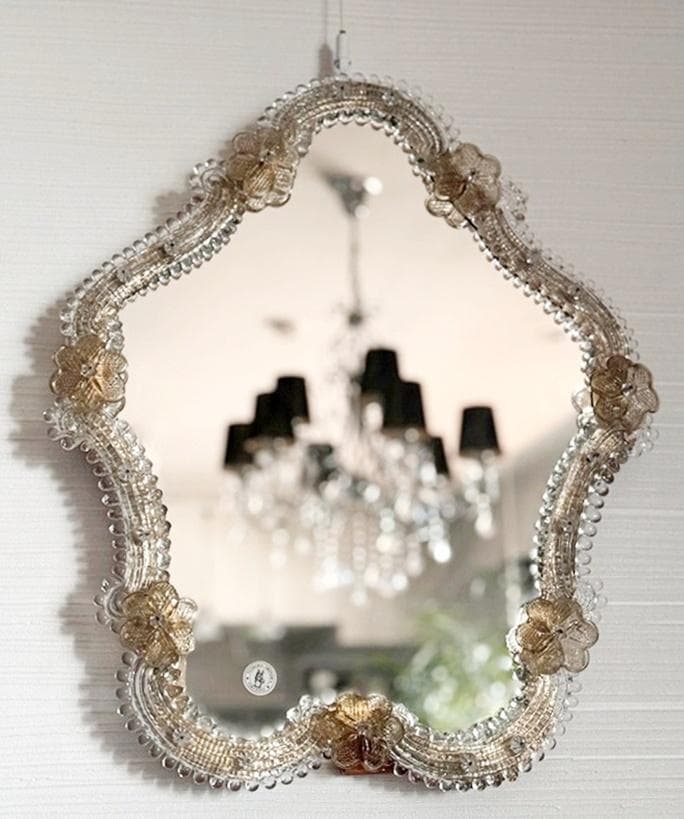 売約　ムラーノガラス　＜Ａ＞　壁掛け・スタンドミラー　ベネチアンガラス　イタリア