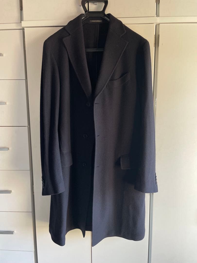 Salvatore Ferragamo チェスターコート ネイビー48 メンズ