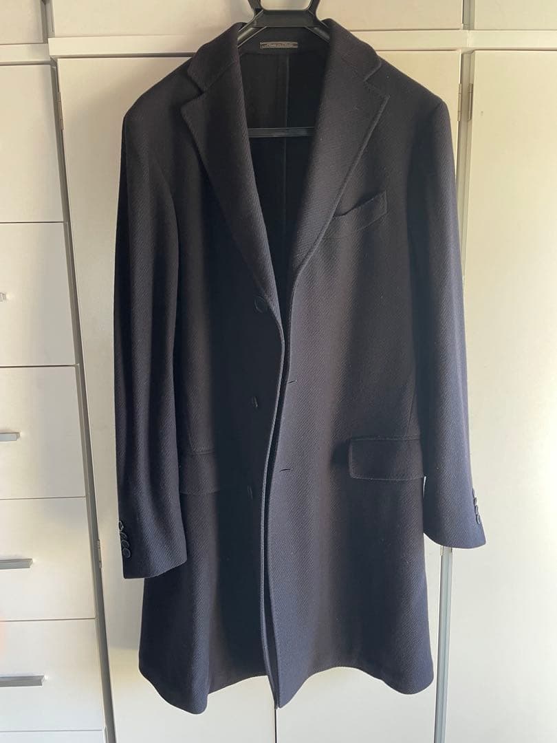 Salvatore Ferragamo チェスターコート ネイビー48 メンズ