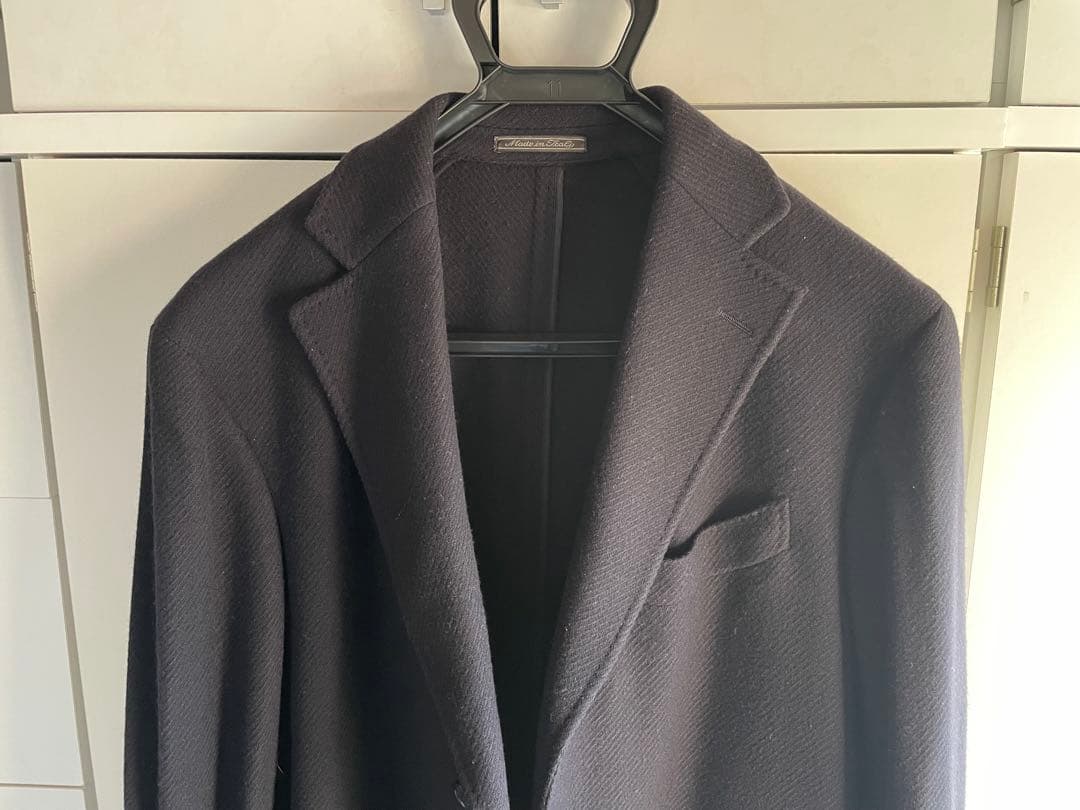 Salvatore Ferragamo チェスターコート ネイビー48 メンズ