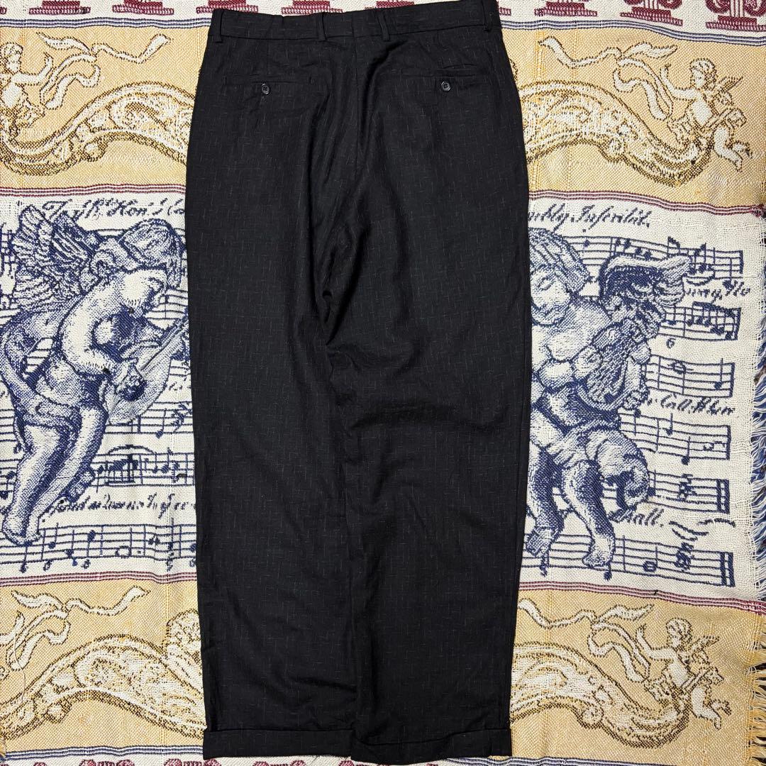creator 80s 90s wool 絣 slacks 黒×白 50s