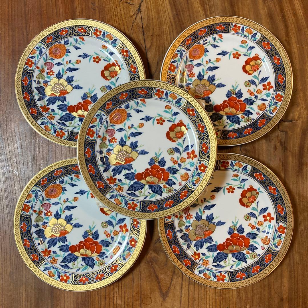 有田焼 極上古伊万里 中皿揃 5枚セット 逸品 伊万里焼 昇龍窯 牡丹