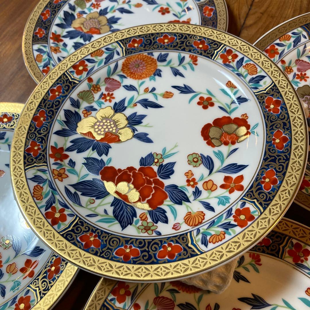 有田焼 極上古伊万里 中皿揃 5枚セット 逸品 伊万里焼 昇龍窯 牡丹