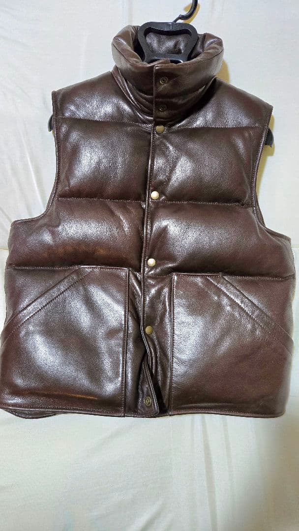 マッシュマンズ MUSHMANS Leather Down Vest　サイズ40