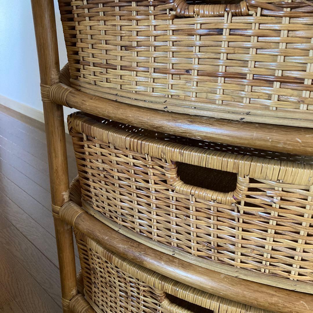 【☆ぐっさん☆3月中お買い得価格】ラタン籐4段チェスト