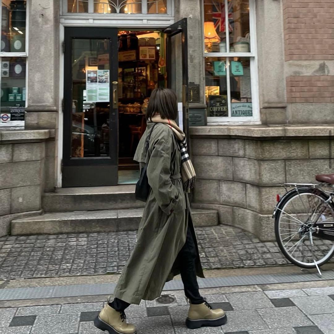 ❤️ok.soon モスグリーン トレンチコート