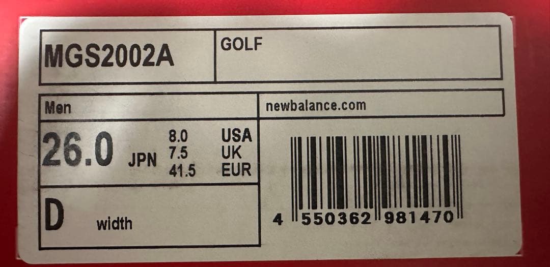 シューズ(男性用) New Balance Golf MGS2002A 26.0cm Gray