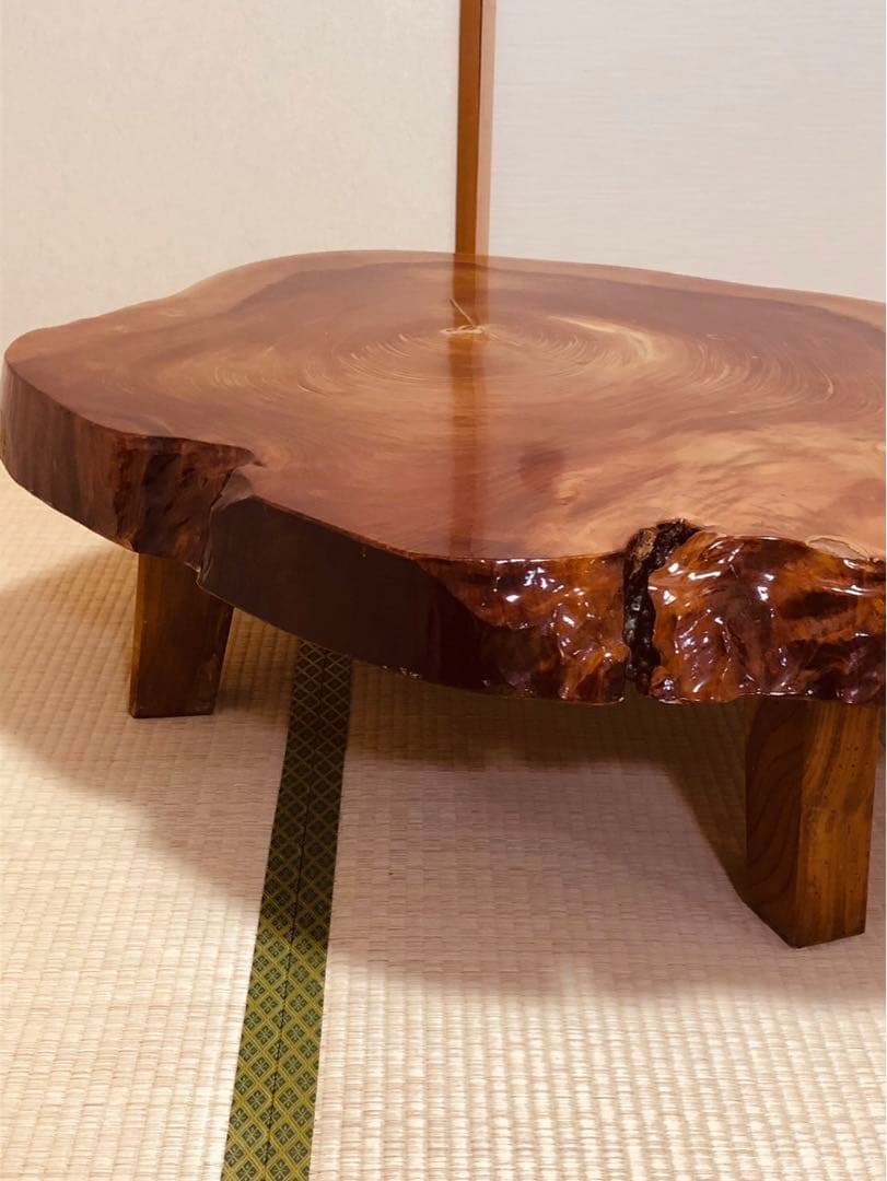 【格安出品】50年以上前の屋久杉　輪切り座卓　ローテーブル 68kg 一枚板