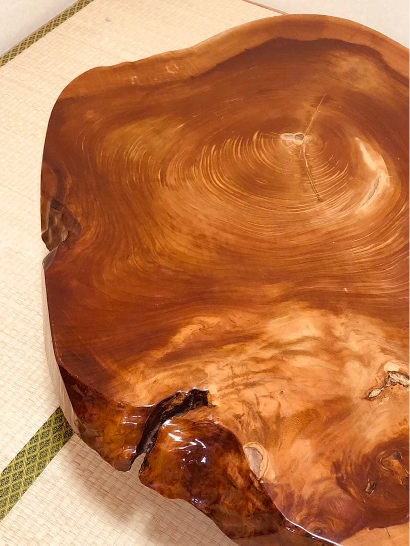 【格安出品】50年以上前の屋久杉　輪切り座卓　ローテーブル 68kg 一枚板
