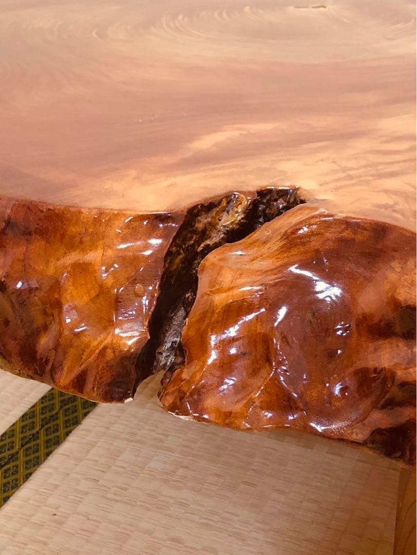 【格安出品】50年以上前の屋久杉　輪切り座卓　ローテーブル 68kg 一枚板