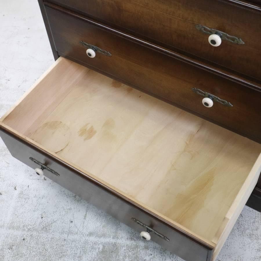 飛騨産業 キツツキ 4段 ローチェスト 引き出し6杯 クラシカル家具