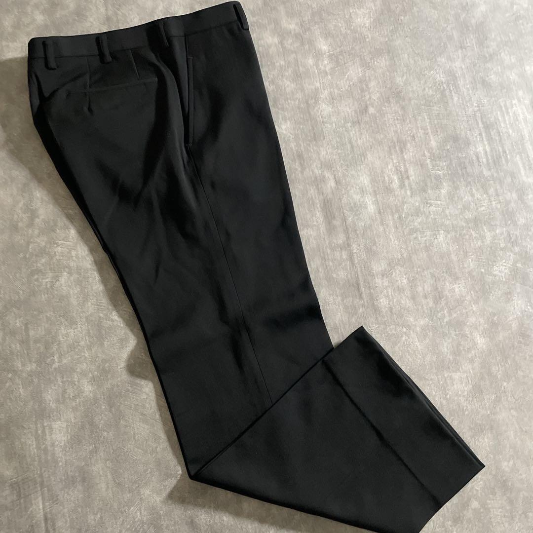 極上 漆黒ウール 黒金ボタン ダブルブレストスーツ × VERUSACEネクタイ