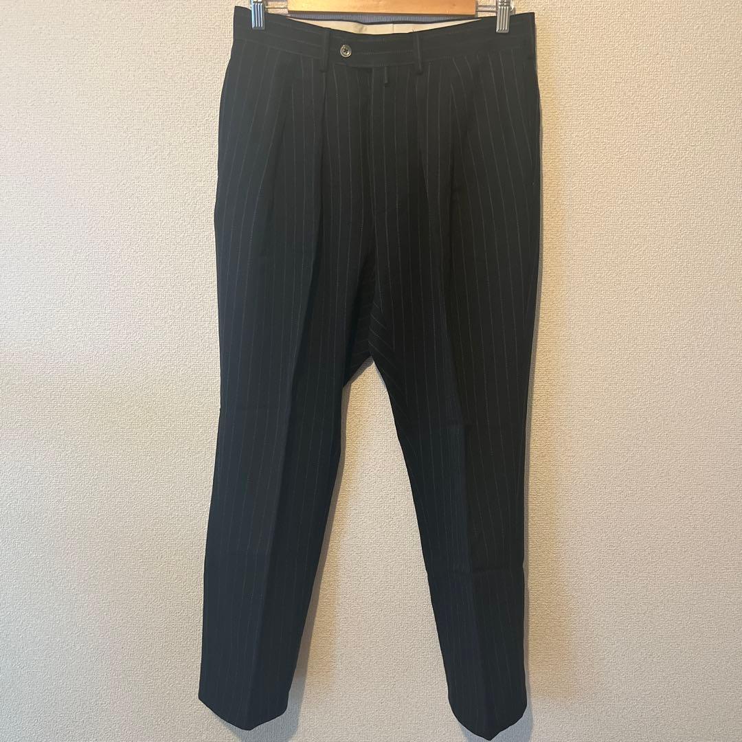 即完 NEAT チョークストライプ グランピアンズウールデーパードスラックス