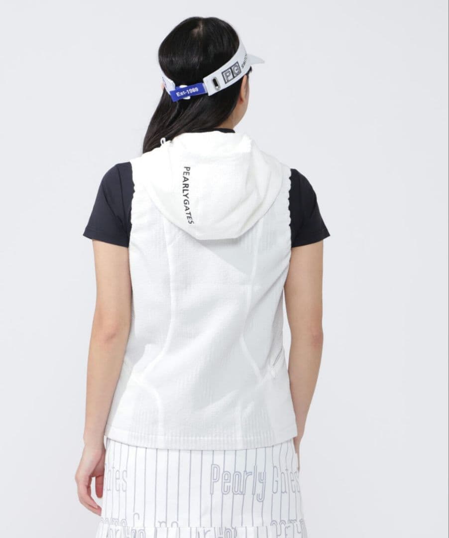 新品タグ付き　PEARLY GATES ギンガムストライプフルジップベスト