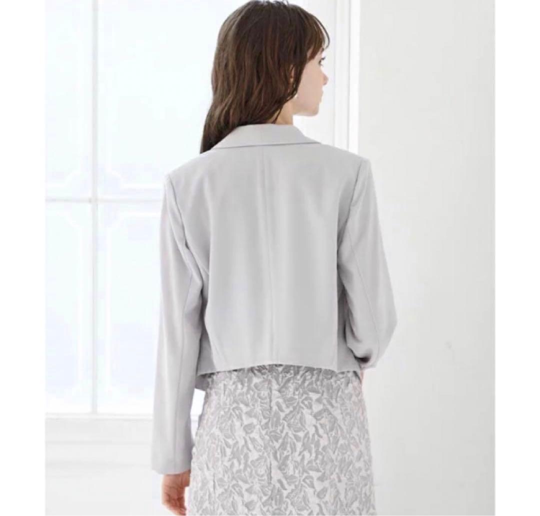 【人気】エメ　ショールカラージャケット　フォーマル　テーラード　長袖グレージュL