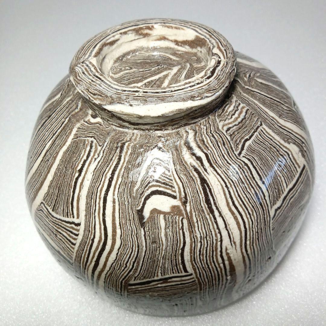 茶道具 抹茶茶碗 練り込み 水野 双鶴 日展作家 瀬戸焼