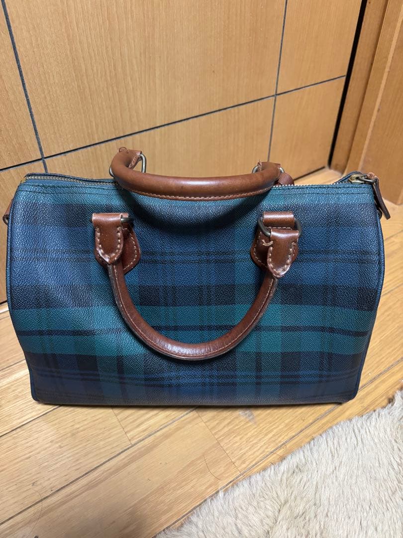 90s vintage RalphLauren ブラックウォッチ柄 ミニボストン