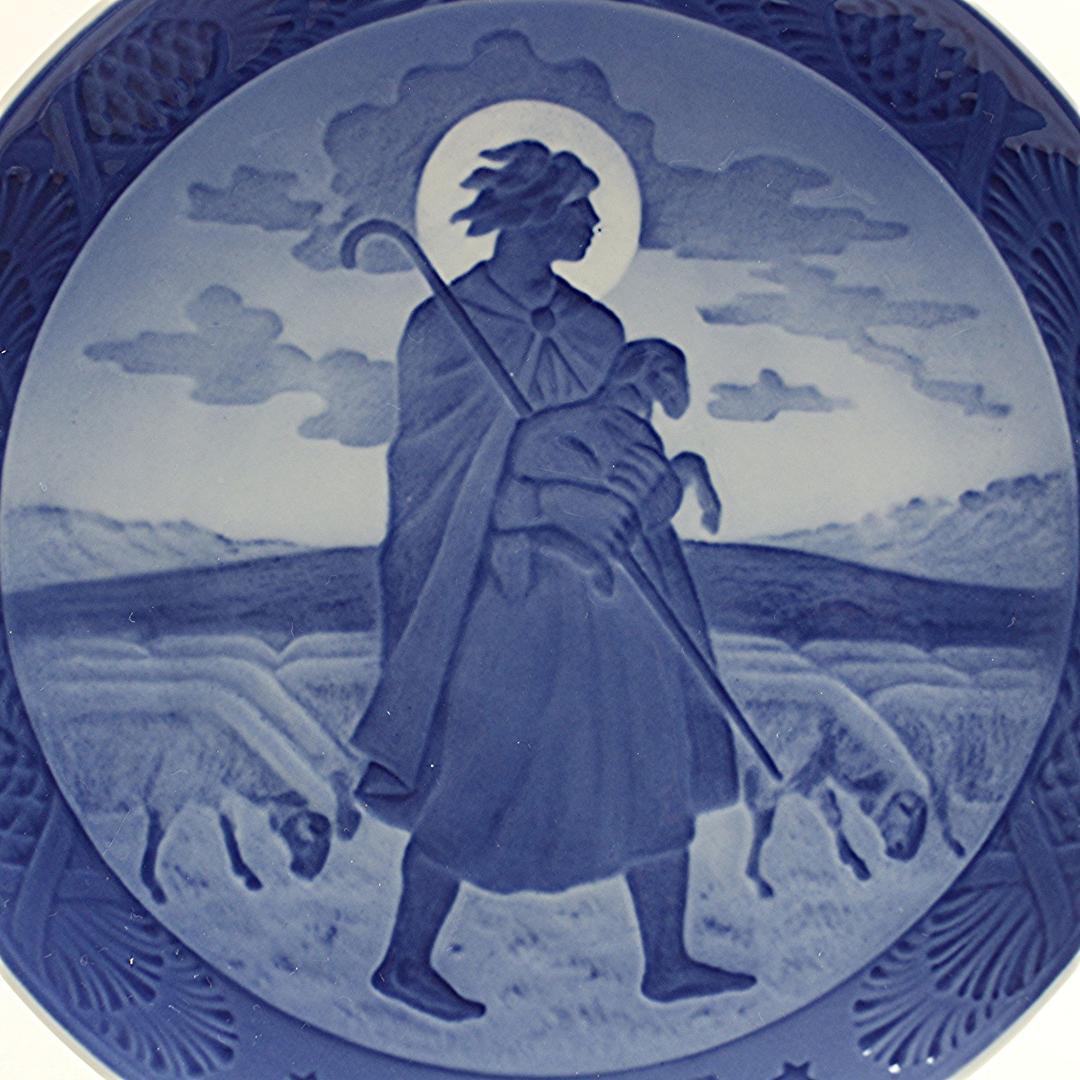 1957年 「羊と羊飼い」 イヤープレート ロイヤルコペンハーゲン 北欧 の陶器